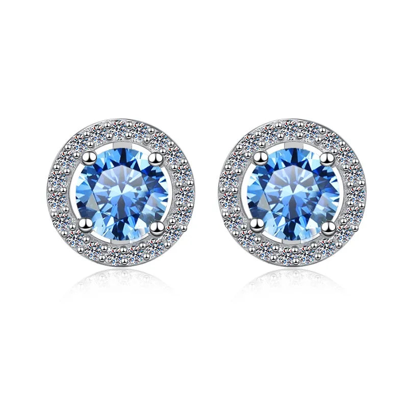 Advanced Blue Moissanite Earrings