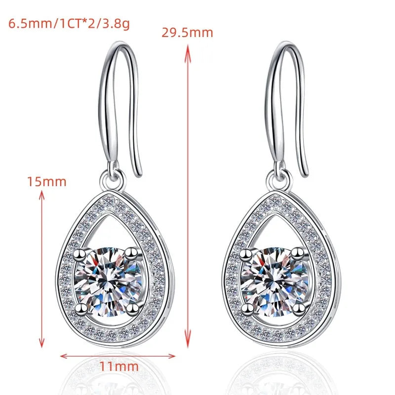 Bague en argent sterling 925 avec moissanite 1 carat