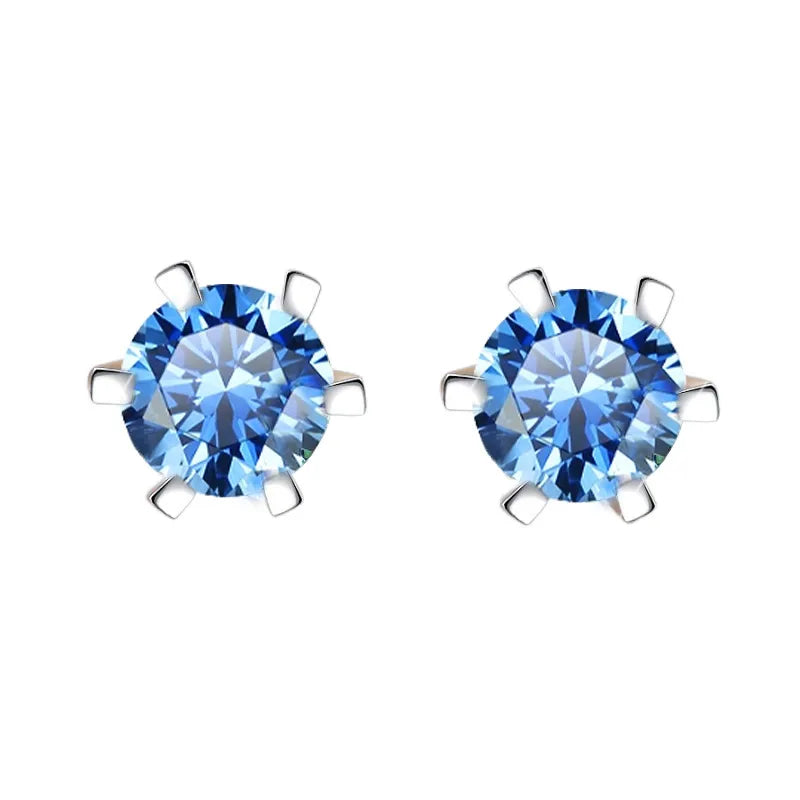 Color Moissanite Diamond Stud Earrings
