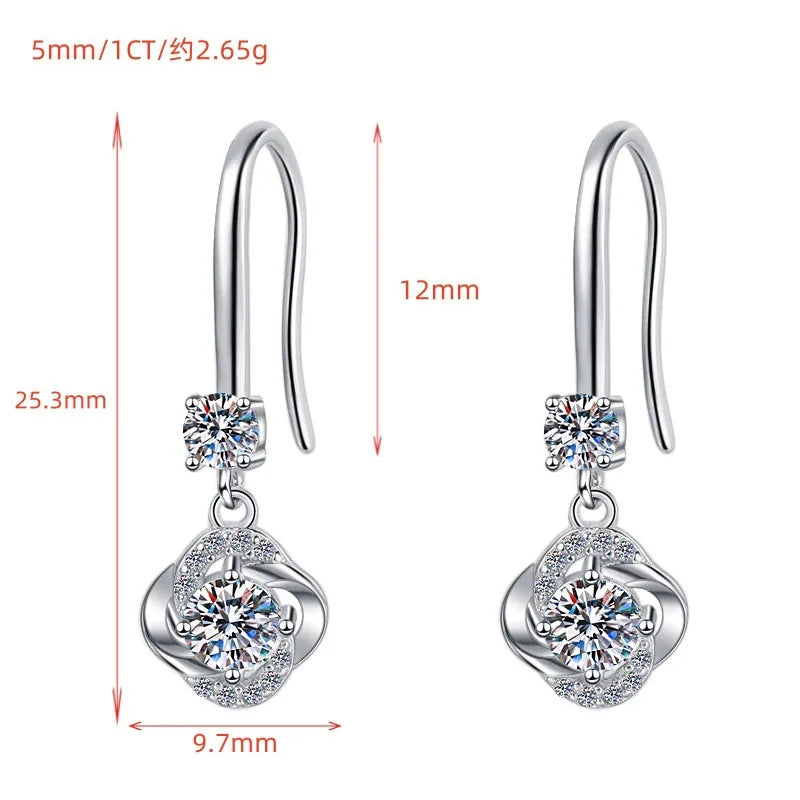 Temperament Moissanite Drop Earrings