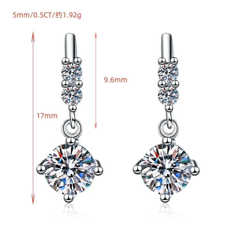 Fashion Moissanite Dangle Earrings