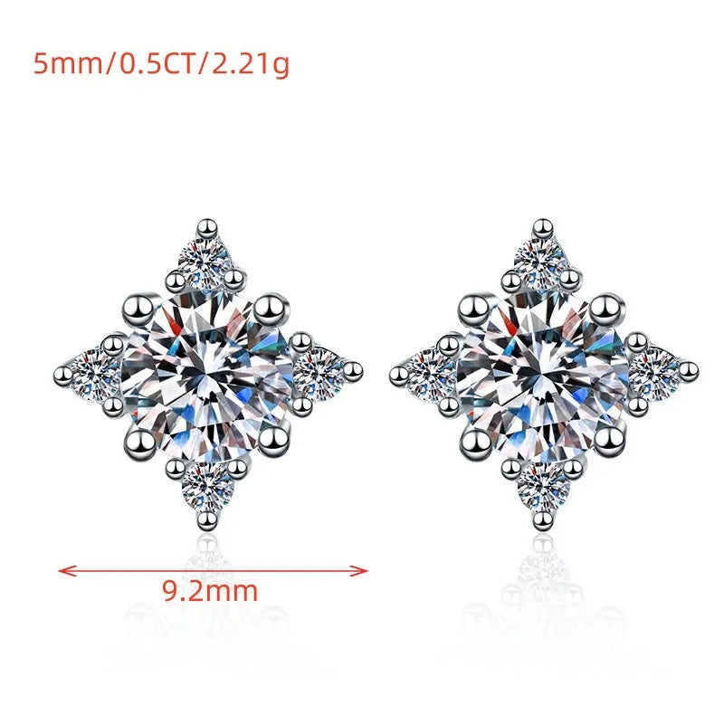 Star Black Moissanite Earrings