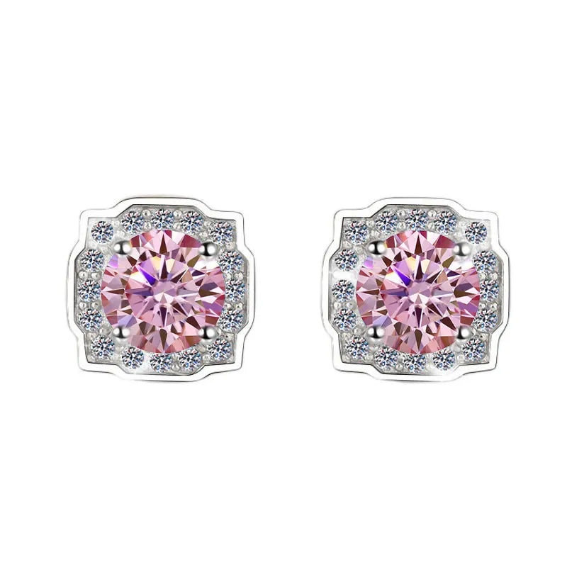 Square 1 Carat Moissanite Earrings