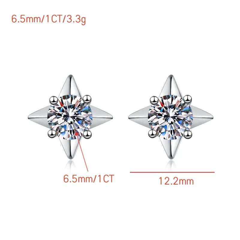 Star Pink Moissanite Earrings