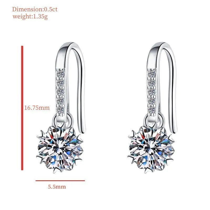 Snowflake 5mm Moissanite Earrings