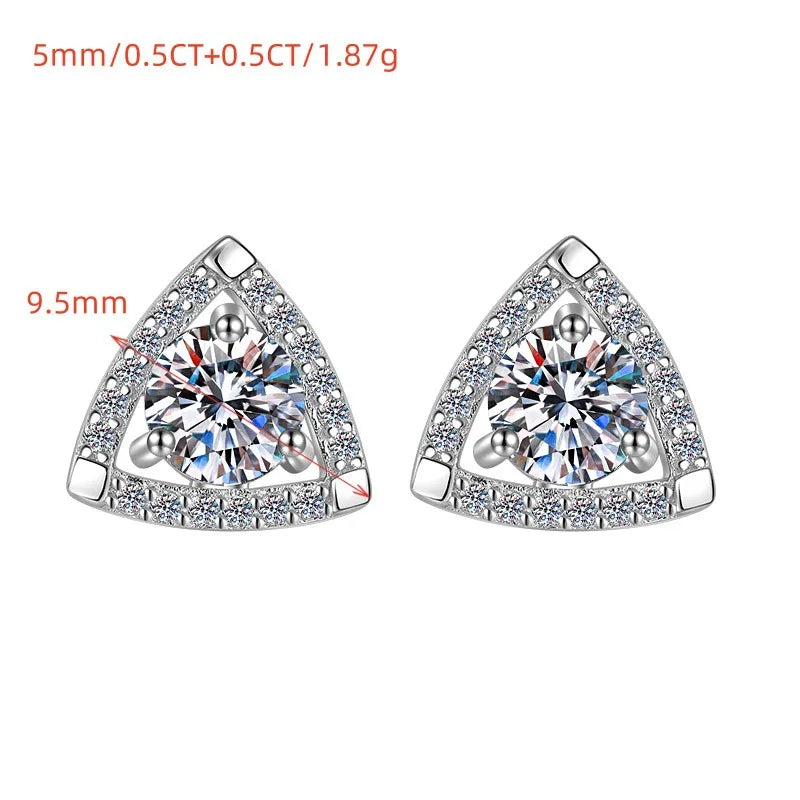Triangular Shield Women's Moissanite Earrings