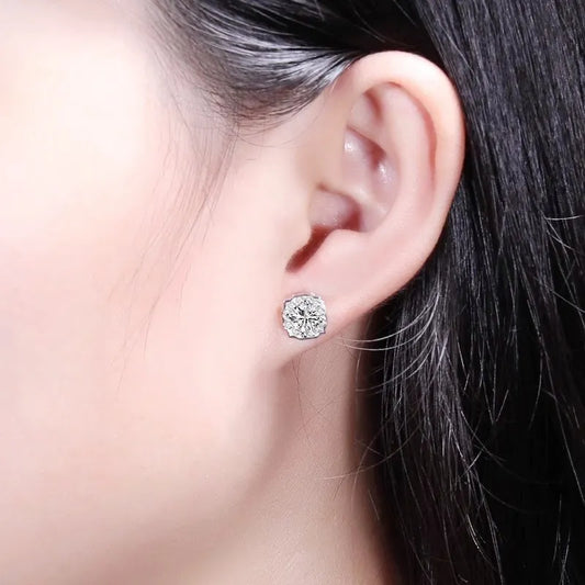 Square 1 Carat Moissanite Earrings