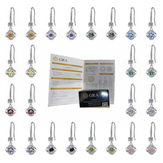 Temperament Moissanite Drop Earrings