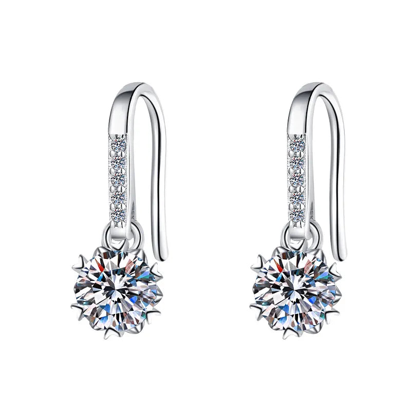 Snowflake 5mm Moissanite Earrings