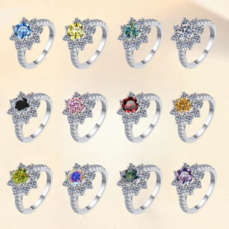 Sunflower GRA Moissanite Ring