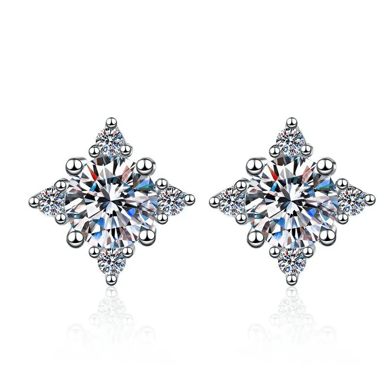 Star Black Moissanite Earrings