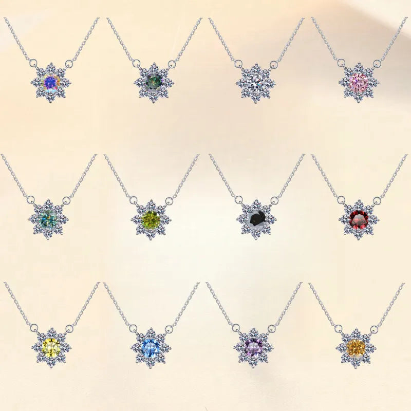 Snowflake 1 carat Moissanite Necklace