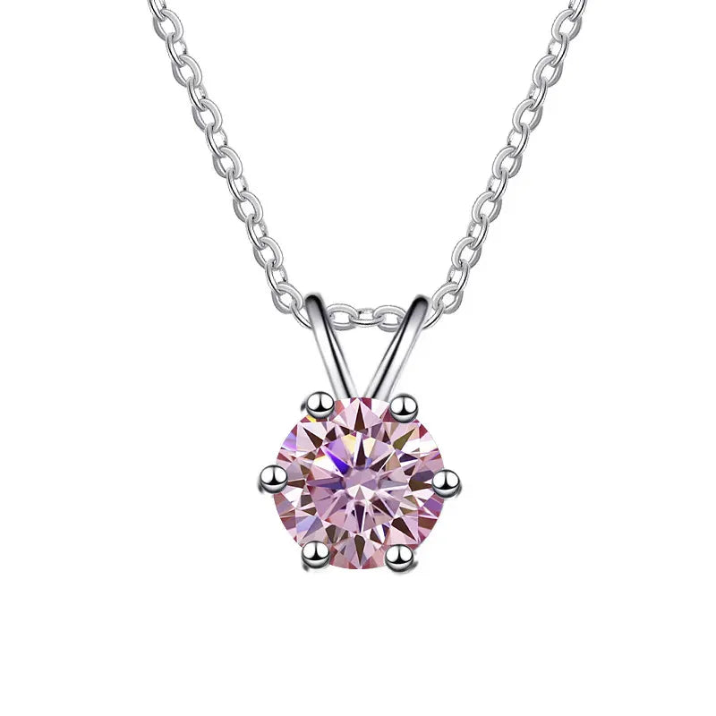 Color Moissanite Pendant Necklace