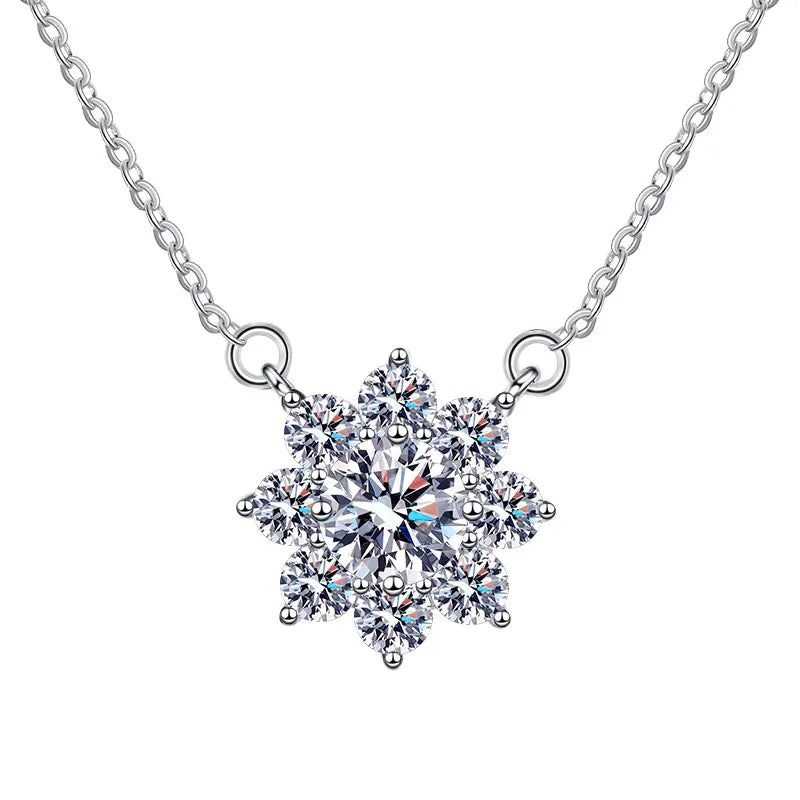 Snowflake 1 carat Moissanite Necklace