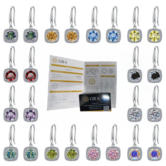 Personality Yellow Moissanite Earrings