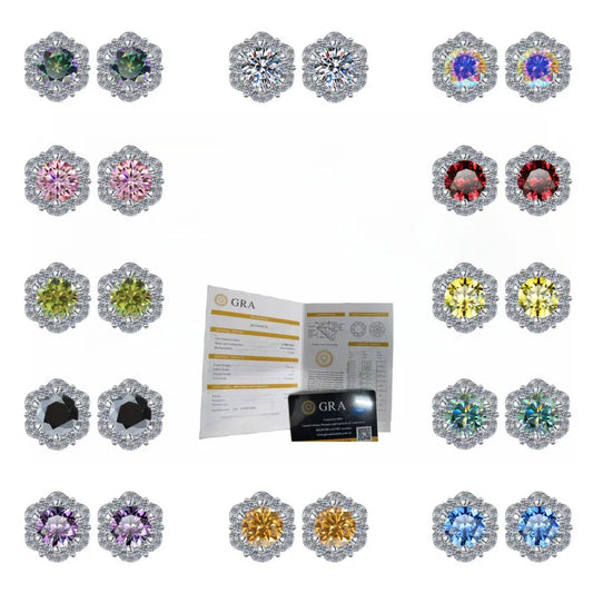 Color GRA Moissanite Earrings