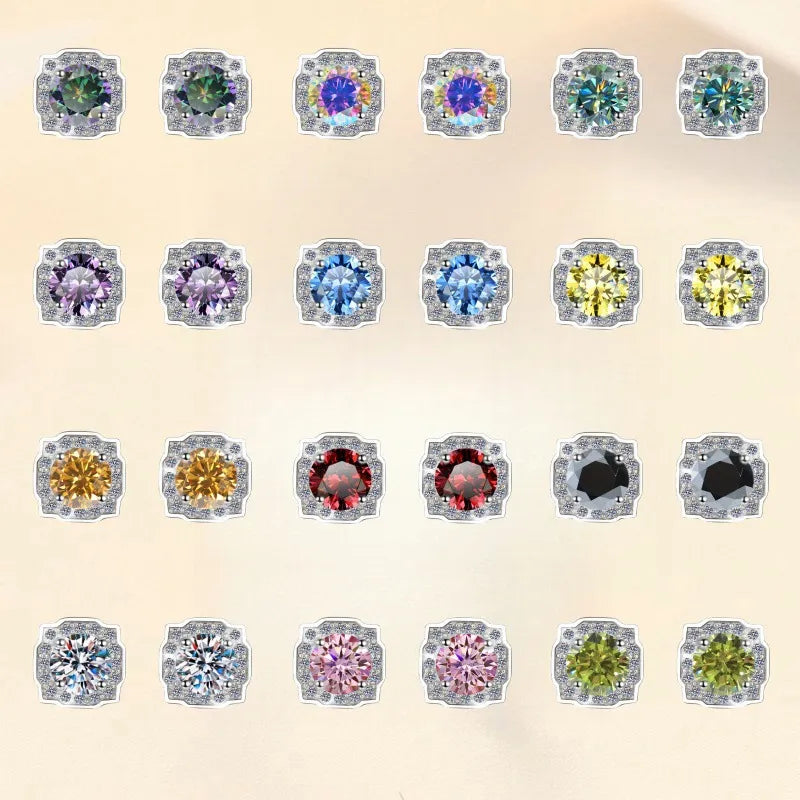 Square 1 Carat Moissanite Earrings
