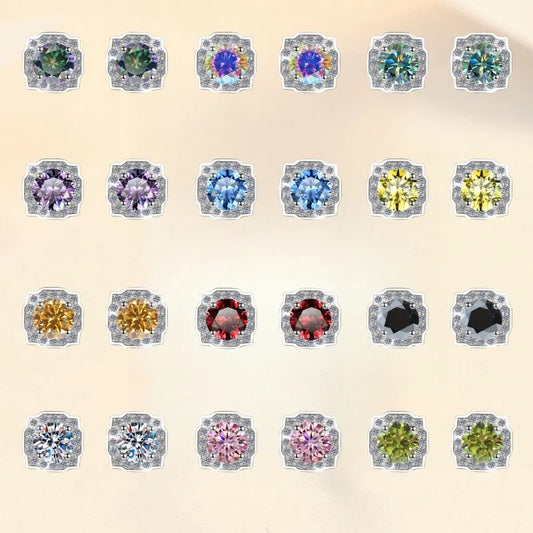 Square 1 Carat Moissanite Earrings