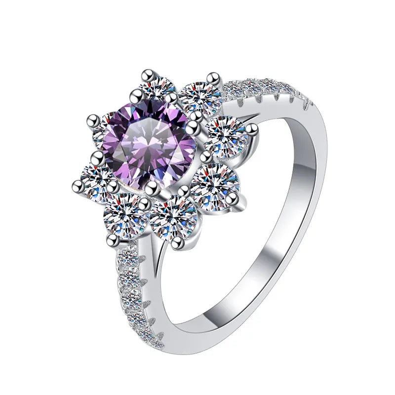 Sunflower GRA Moissanite Ring