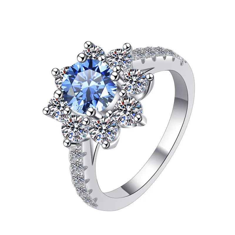 Sunflower GRA Moissanite Ring