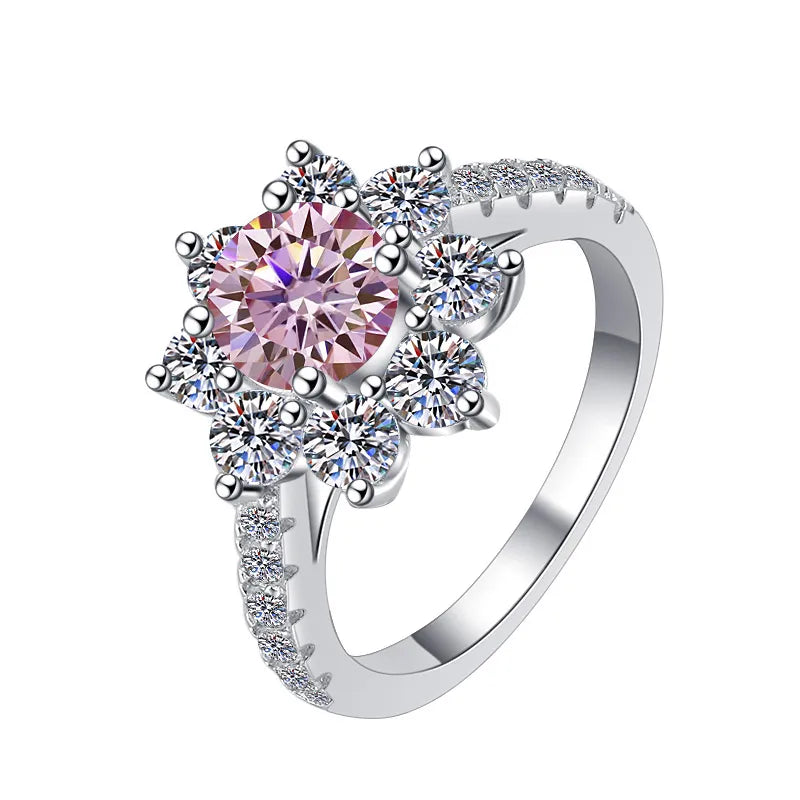 Sunflower GRA Moissanite Ring