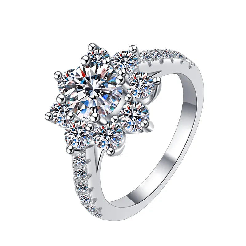 Sunflower GRA Moissanite Ring