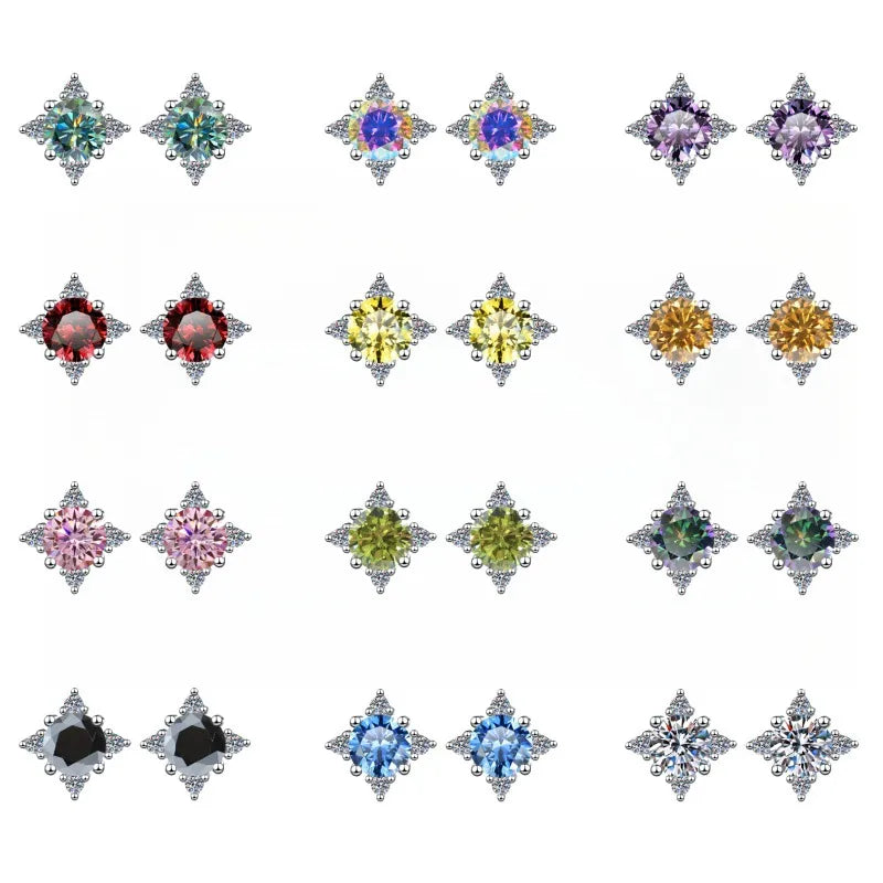 Star Black Moissanite Earrings
