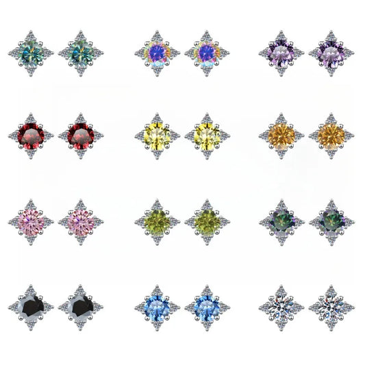 Star Black Moissanite Earrings