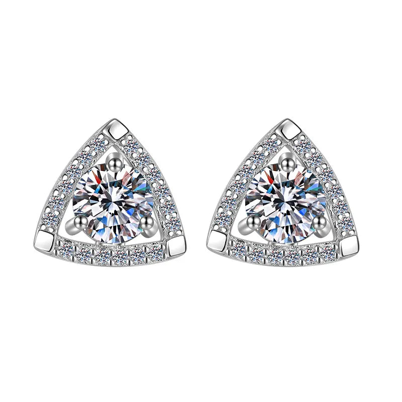 Triangular Shield Women's Moissanite Earrings