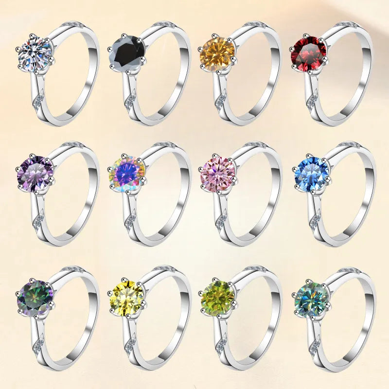 Colorful Moissanite Rings for Women