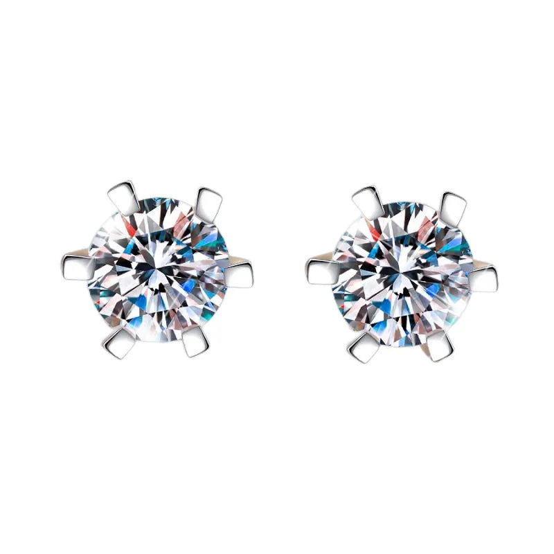 Color Moissanite Diamond Stud Earrings