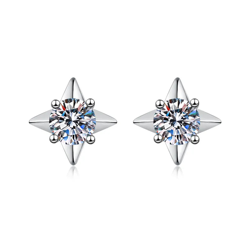 Star Pink Moissanite Earrings