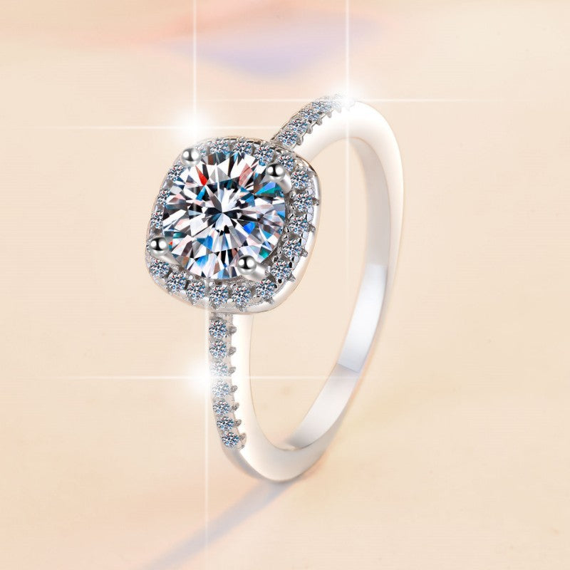 1 Carat Moissanite Ring 925 Sterling Silver