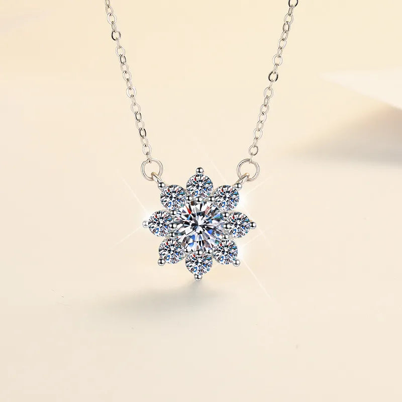 Snowflake 1 carat Moissanite Necklace