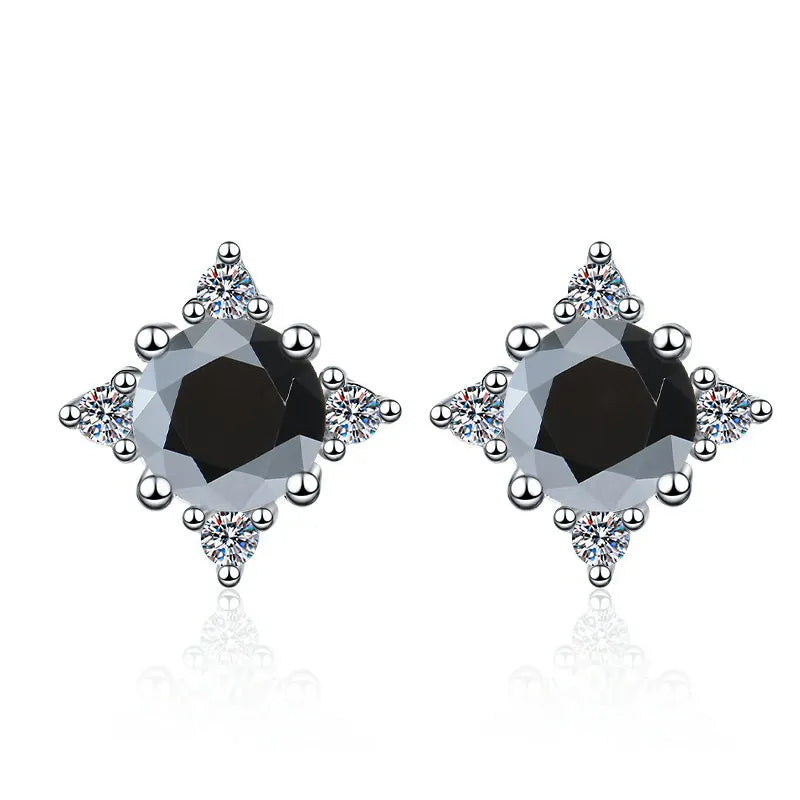Star Black Moissanite Earrings