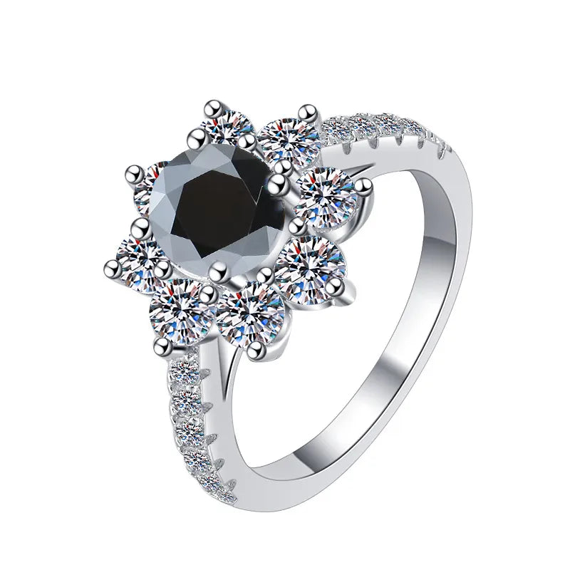 Sunflower GRA Moissanite Ring