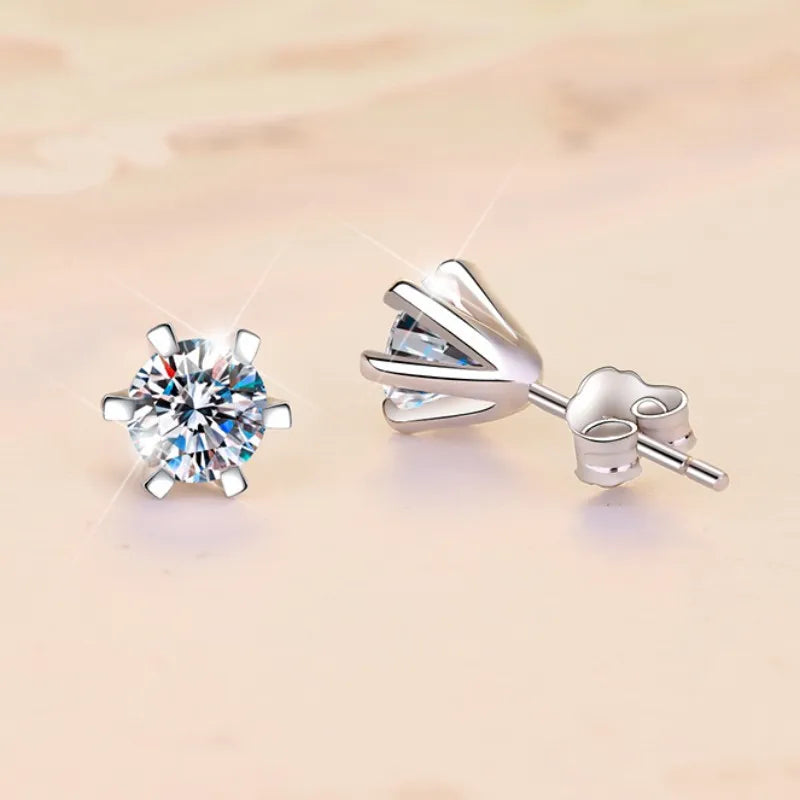Color Moissanite Diamond Stud Earrings