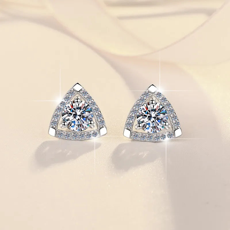 Triangular Shield Women's Moissanite Earrings