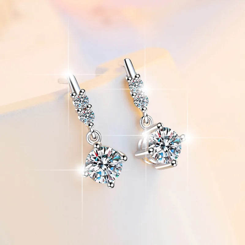 Fashion Moissanite Dangle Earrings