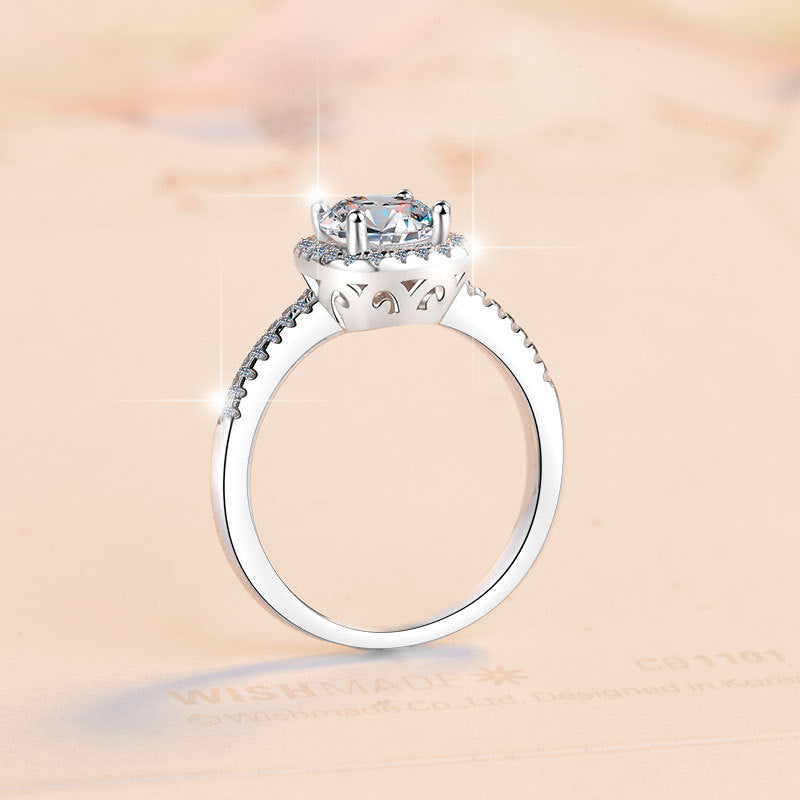 1 Carat Moissanite Ring 925 Sterling Silver