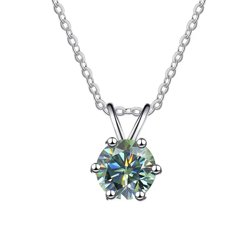 Color Moissanite Pendant Necklace