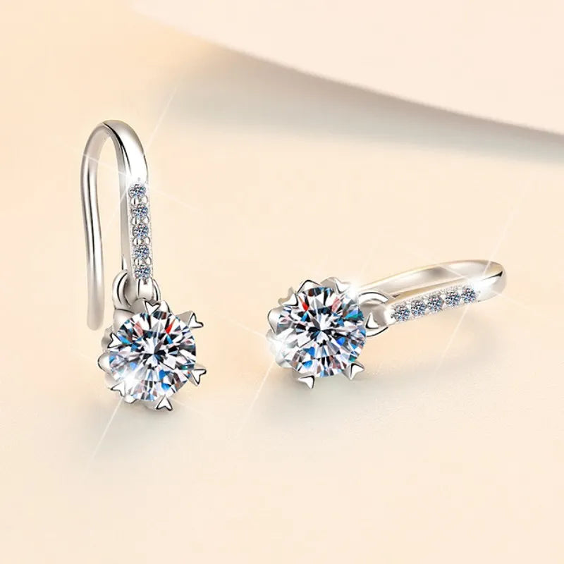 Snowflake 5mm Moissanite Earrings
