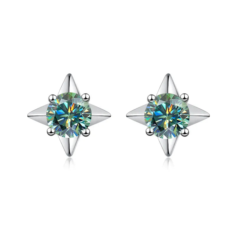 Star Pink Moissanite Earrings
