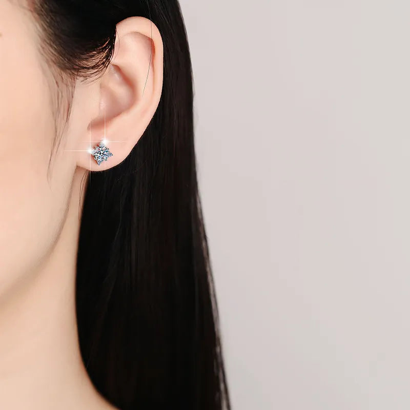 Star Black Moissanite Earrings