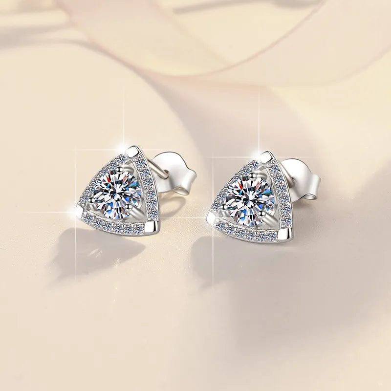 Triangular Shield Women's Moissanite Earrings