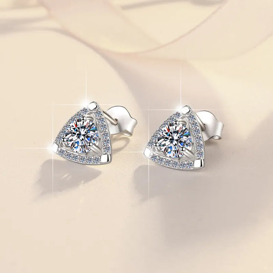 Triangular Shield Women's Moissanite Earrings