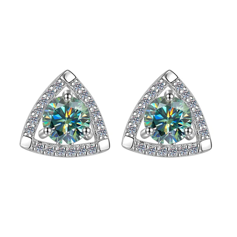 Triangular Shield Women's Moissanite Earrings