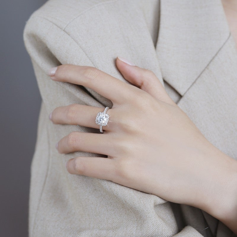 1 Carat Moissanite Ring 925 Sterling Silver