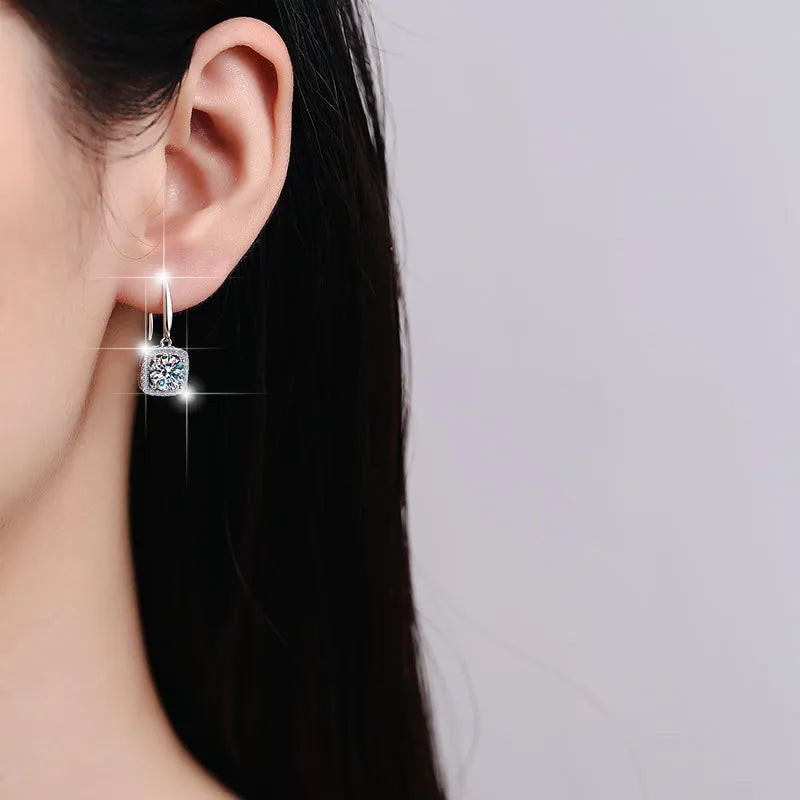 Personality Yellow Moissanite Earrings