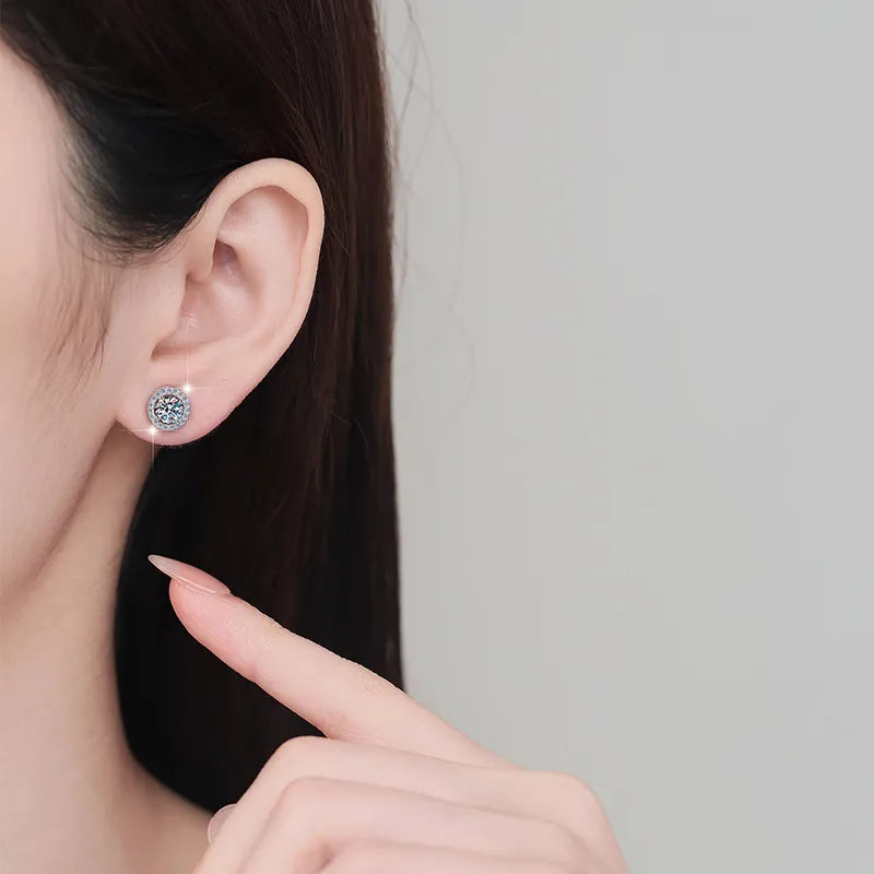 Advanced Blue Moissanite Earrings